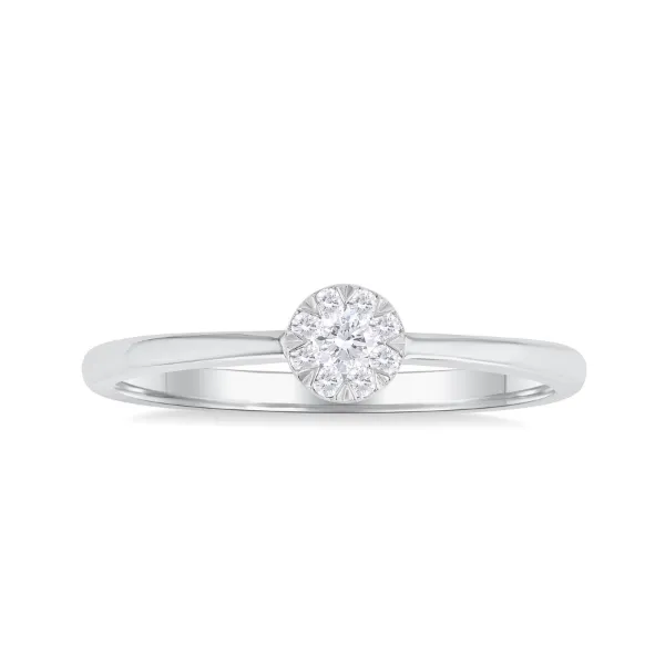 10K White Gold Petite Round Cluster setting Ring with 9 Round Stones .10tcw Steve Lennon & Co Jewelers  New Hartford, NY