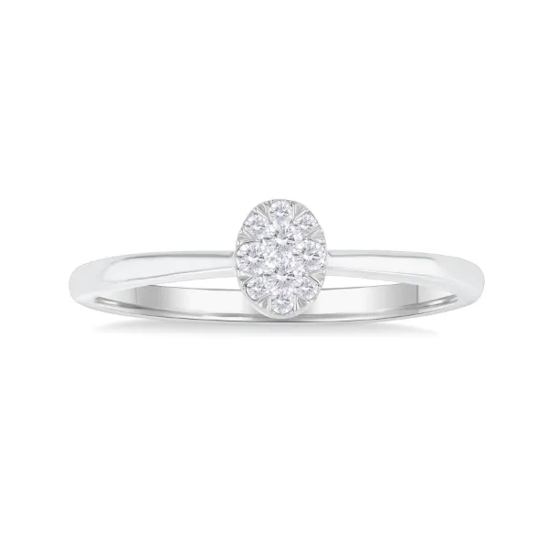 10K Yellow Gold Petite Oval Cluster Ring with 10 Round Stones .10tcw Steve Lennon & Co Jewelers  New Hartford, NY