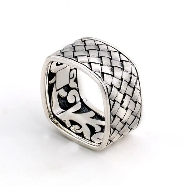 Samuel B. - SS Men's Square Basketweave Pattern Ring Steve Lennon & Co Jewelers  New Hartford, NY