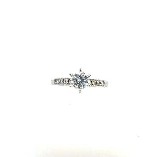 14 Karat WG Semi Mount Ring With 8=0.14Tw Round Diamonds size 6 Steve Lennon & Co Jewelers  New Hartford, NY