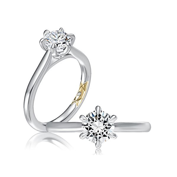 A. Jaffe 14KT WG Diamond Semi-Mount Ring With One Diamond TCW 0.01 Steve Lennon & Co Jewelers  New Hartford, NY