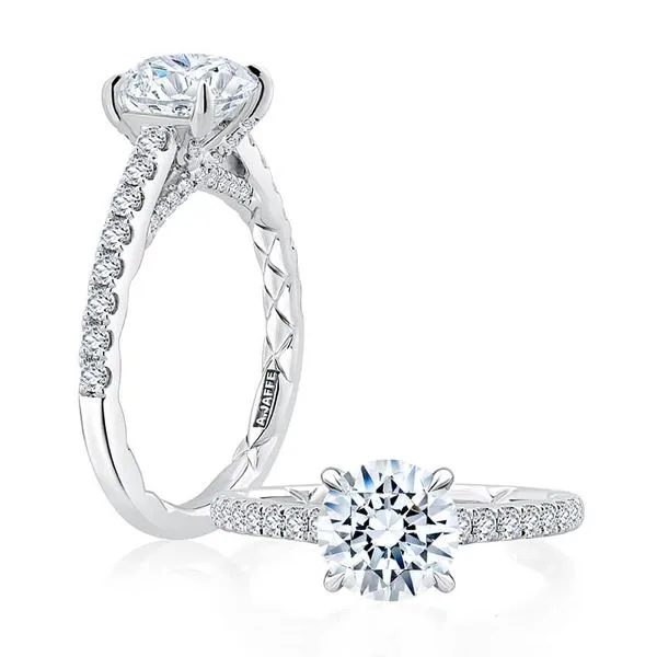 A. Jaffe 14KT WG Diamond Semi-Mount Ring With 44 Round Diamonds TCW 0.49 Steve Lennon & Co Jewelers  New Hartford, NY