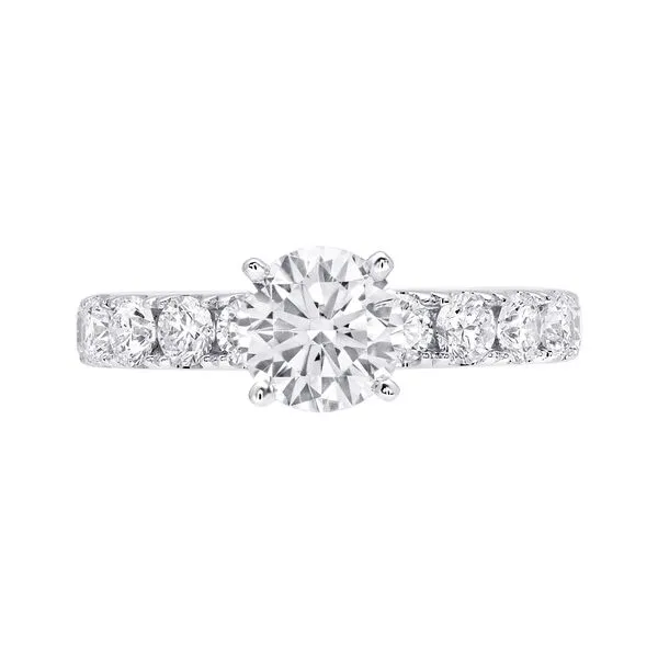 14KT WG .93TCW 10 Round Stone Diamond 4 Prong Semi Mount Holds 1.00CT Round (Center Stone Not Included) Steve Lennon & Co Jewelers  New Hartford, NY