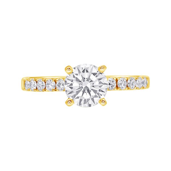14KT WG .35TCW 12 Round Stone Diamond 4 Prong Semi Mount Holds 1.00CT Round (Center Stone Not Included) S. Lennon & Co Jewelers New Hartford, NY