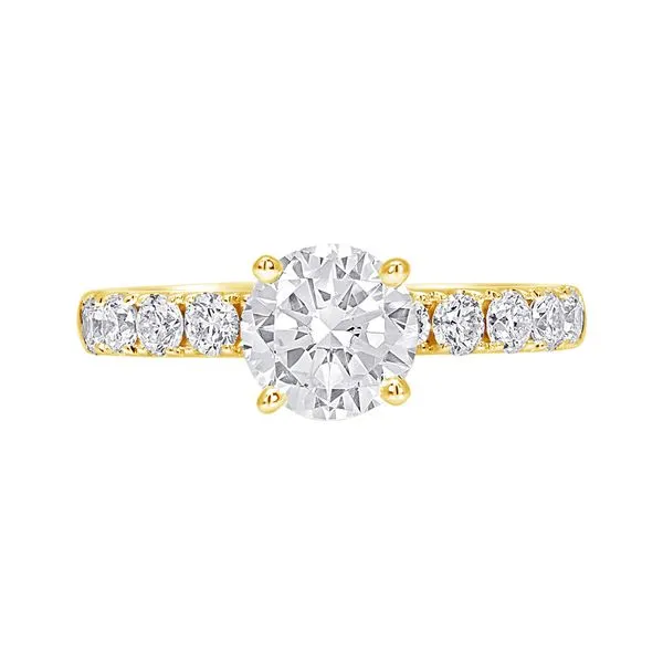 14KT WG .68TCW 10 Round Stone Diamond 4 Prong Semi Mount Holds 1.00CT Round (Center Stone Not Included) Steve Lennon & Co Jewelers  New Hartford, NY