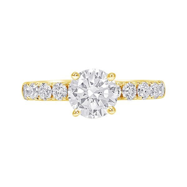 14KT WG .68TCW 10 Round Stone Diamond 4 Prong Semi Mount Holds 1.00CT Round (Center Stone Not Included) Steve Lennon & Co Jewelers  New Hartford, NY