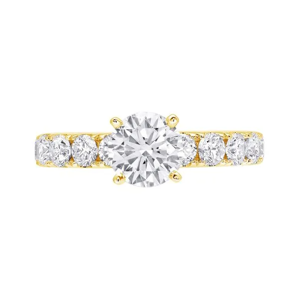 14KT WG .93TCW 10 Round Stone Diamond 4 Prong Semi Mount Holds 1.00CT Round (Center Stone Not Included) Steve Lennon & Co Jewelers  New Hartford, NY