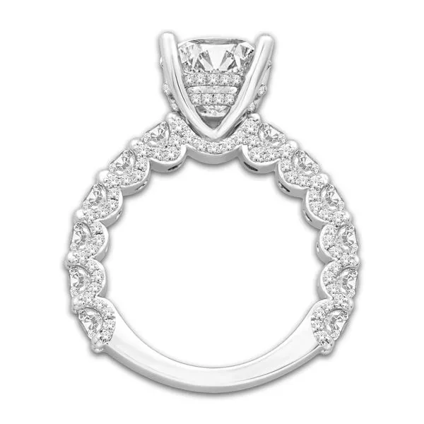 S. Lennon & Co. Signature Bridal Collection 18KT WG 2.22TCW Diamond 4 Prong Semi Mount with 12 Round Diamonds on the Band with D Image 2 Steve Lennon & Co Jewelers  New Hartford, NY