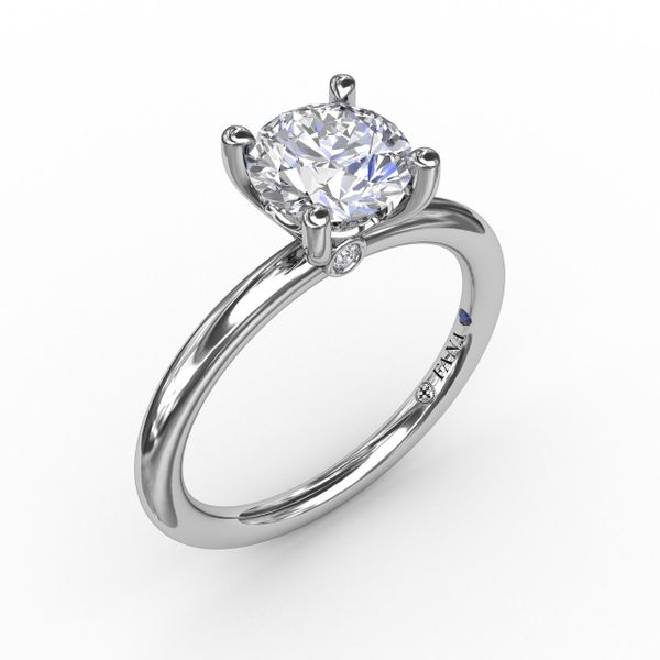 Fana 14K White Gold  Classic Round Diamond Solitaire Engagement Ring .02CT Steve Lennon & Co Jewelers  New Hartford, NY