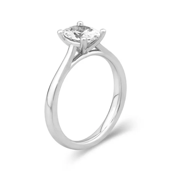 S. Lennon & Co Signature Bridal Collection 14KT WG Cathedral 4 Prong Semi Mount  (Holds a Round Diamond) Image 2 Steve Lennon & Co Jewelers  New Hartford, NY