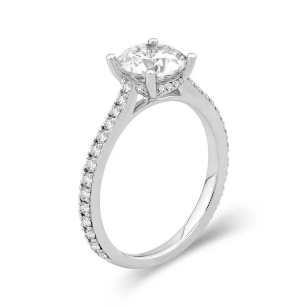 S. Lennon & Co Signature Bridal Collection 14KT YG Cathedral 4 Prong Semi Mount with .40TCW Diamond Halo  (Holds a Round Diamond Steve Lennon & Co Jewelers  New Hartford, NY