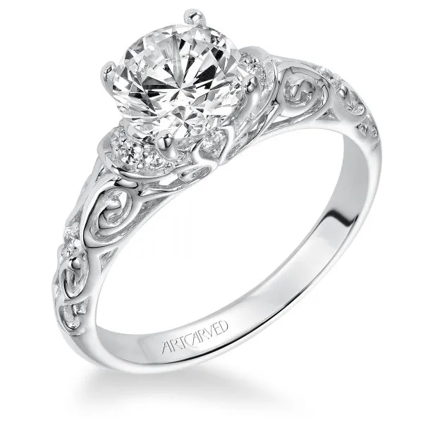ArtCarved Lady's White 14 Karat Engagement Ring Size 6.5 With 13=0.12Tw Round Diamonds Steve Lennon & Co Jewelers  New Hartford, NY