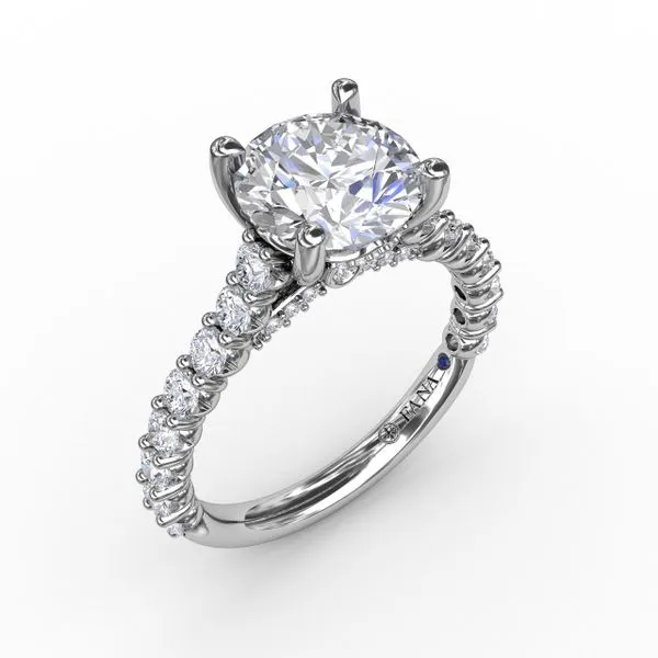 Fana 14k WG .81ct Contemporary Diamond Solitaire Engagement Ring With Hidden Halo Steve Lennon & Co Jewelers  New Hartford, NY