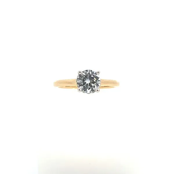 14KT YG .10TCW 12 Round Stones On The Side Of The Head Diamond 4 Prong Semi Mount (Center Stone Not Included) Steve Lennon & Co Jewelers  New Hartford, NY