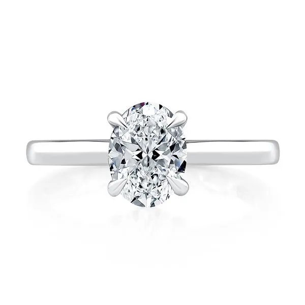 A. Jaffe 14K White Gold Cathedral Setting Engagement Semi-Mount with 16 Diamonds in a Hidden Halo .06tcw Steve Lennon & Co Jewelers  New Hartford, NY