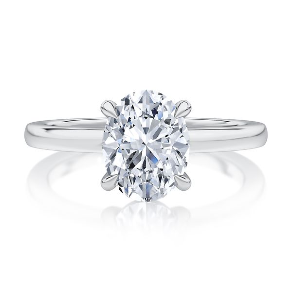 A. Jaffe 14K White Gold Solitaire Engagement Semi Mount (Holds a 1.50ct Round Stone) Steve Lennon & Co Jewelers  New Hartford, NY