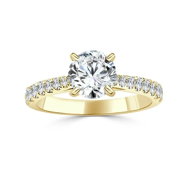 S Lennon Bridal Imagine Collection 14K Yellow Gold Diamond Graduated Cathedral Semi Mount 16 Round Diamonds 1/3 ctw S. Lennon & Co Jewelers New Hartford, NY