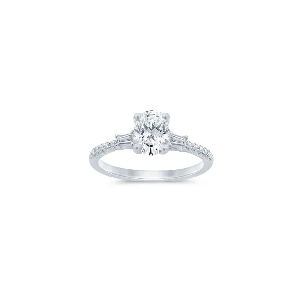 S. Lennon Bridal Eternal Love Collection 14K White Gold Solitaire Semi Mount with Baguette Diamonds .25CTW S. Lennon & Co Jewelers New Hartford, NY