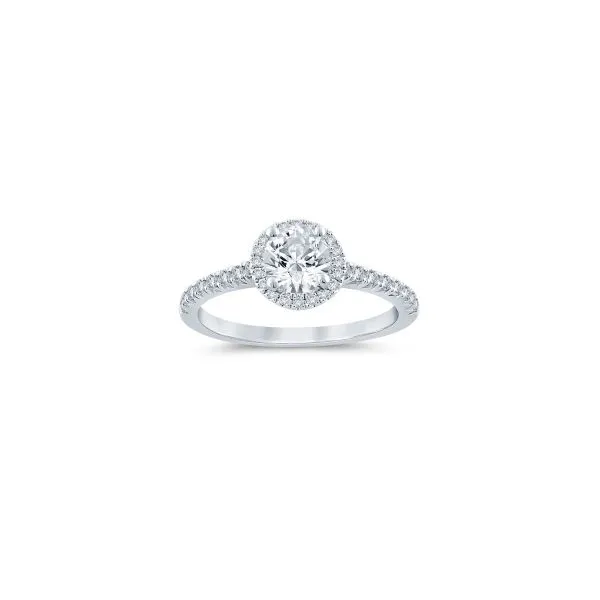 S. Lennon Bridal Eternal Love Collection 14K White Gold Semi Mount with a Low Set Halo and a Cathedral Setting .25CTW Steve Lennon & Co Jewelers  New Hartford, NY