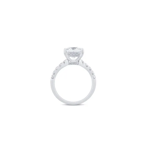 S. Lennon Bridal Eternal Love Collection 14K White Gold Semi Mount with a Hidden Halo Mounting and Diamonds on the Band .50CTW Image 2 Steve Lennon & Co Jewelers  New Hartford, NY