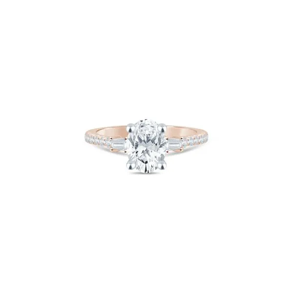 S. Lennon Bridal Eternal Love Collection 14K Rose Gold Solitaire Semi Mount with Baguette Diamonds .25CTW Steve Lennon & Co Jewelers  New Hartford, NY