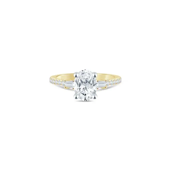 S. Lennon Bridal Eternal Love Collection 14K Yellow Gold Solitaire Semi Mount with Baguette Diamonds .25CTW S. Lennon & Co Jewelers New Hartford, NY