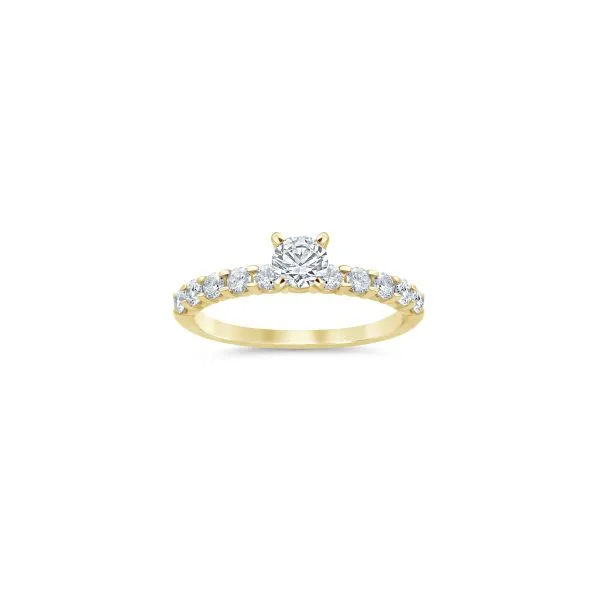 S. Lennon Bridal Eternal Love Collection 14K Yellow Gold Solitaire Semi Mount with 5 Diamonds on Either Side of the Head .50CTW Steve Lennon & Co Jewelers  New Hartford, NY