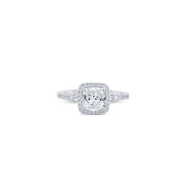 S. Lennon Bridal Eternal Love Collection 14K White Gold Semi Mount with a Halo Mounting and Diamonds on the Band .33CTW Steve Lennon & Co Jewelers  New Hartford, NY