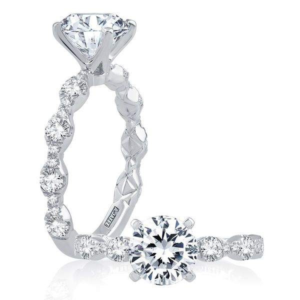 A. Jaffe 14K Floating Bubble Diamond Engagement Ring with 22 Round Diamonds .70tcw Image 2 Steve Lennon & Co Jewelers  New Hartford, NY