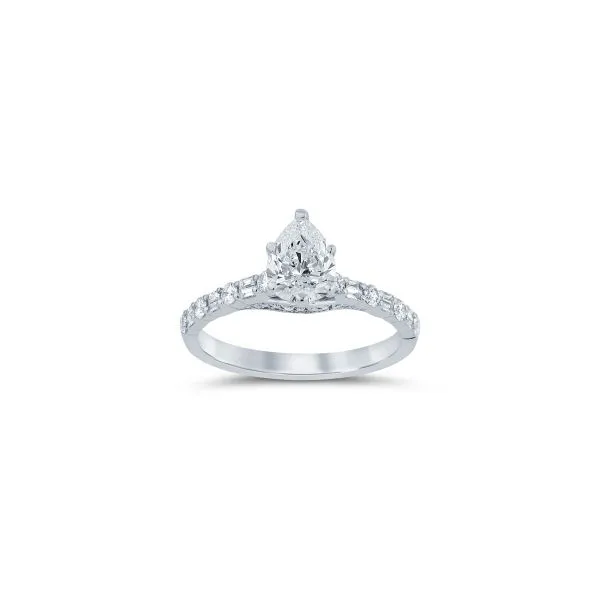 S. Lennon Bridal Eternal Love Collection 14K White Gold Diamond Semi-mount with Alternating Round and Double Baguette Diamonds o Steve Lennon & Co Jewelers  New Hartford, NY