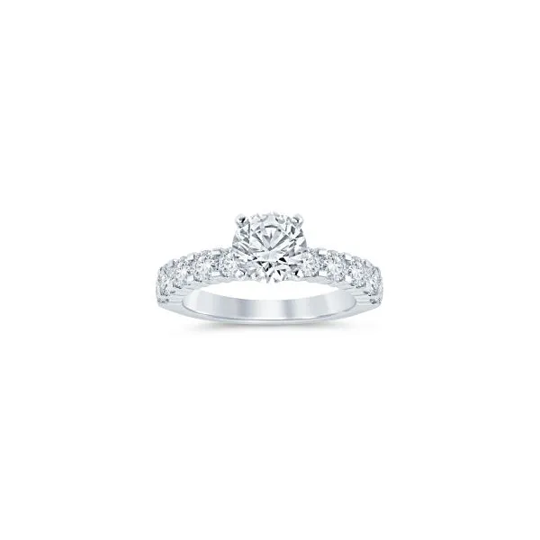 S. Lennon Bridal Eternal Love Collection 14K White Gold Diamond Semi-mount with 10 Round Diamonds on the Band in a Shared Prong  Steve Lennon & Co Jewelers  New Hartford, NY