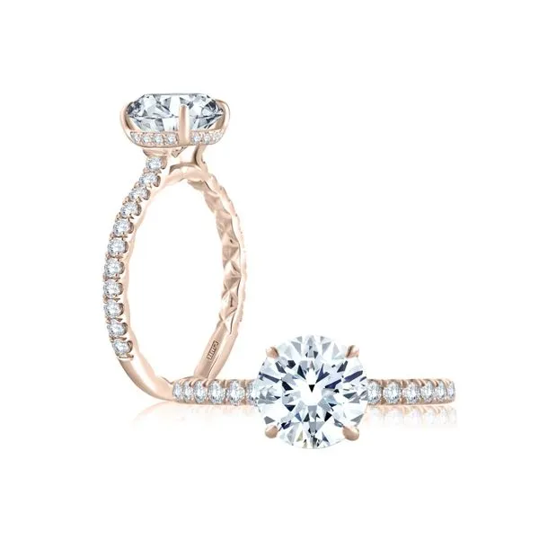 A. Jaffe 14KT YG Statement Round Quilted Engagement Ring TCW .44 Steve Lennon & Co Jewelers  New Hartford, NY