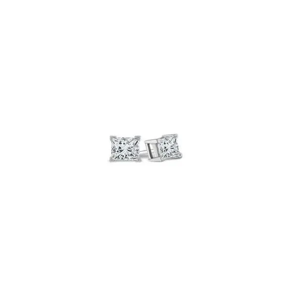 14KT WG 4 Prong Princess Cut Diamond Stud Earrings 2=.50 TCW Steve Lennon & Co Jewelers  New Hartford, NY