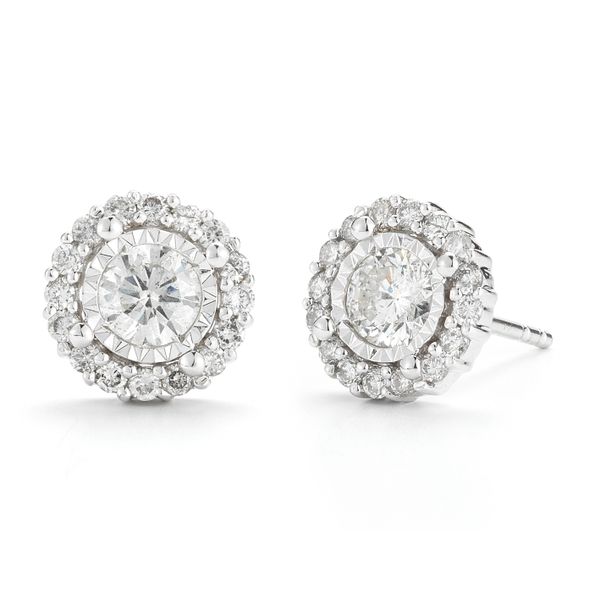 PAR 14K White Gold Diamond Stud Earrings Steve Lennon & Co Jewelers  New Hartford, NY