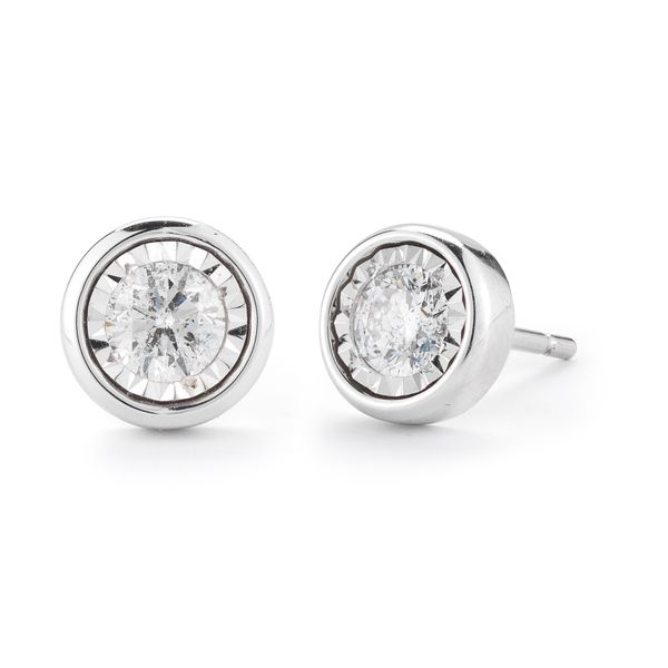 PAR 14K White Gold Diamond Stud Earrings Steve Lennon & Co Jewelers  New Hartford, NY