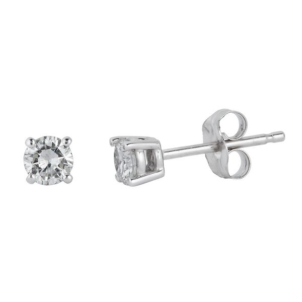 JG 14K White Gold Diamond Stud Earrings Steve Lennon & Co Jewelers  New Hartford, NY
