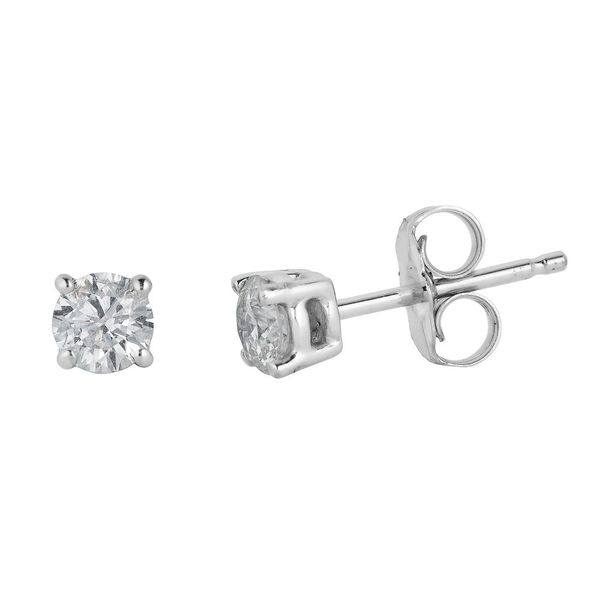JG 14K White Gold Diamond Stud Earrings Steve Lennon & Co Jewelers  New Hartford, NY