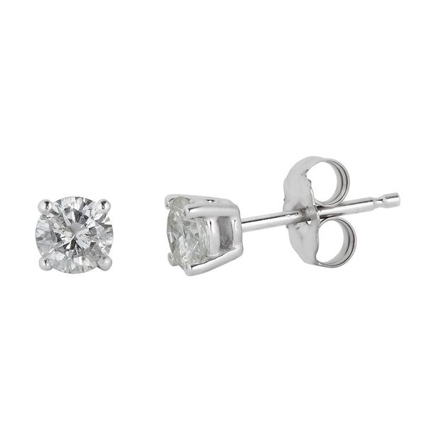 JG 14K White Gold Diamond Stud Earrings Steve Lennon & Co Jewelers  New Hartford, NY