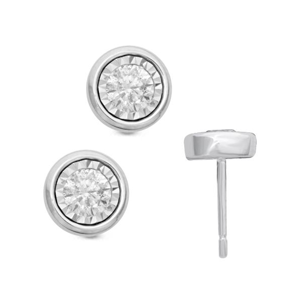 PAR 14K White Gold Diamond Stud Earrings Steve Lennon & Co Jewelers  New Hartford, NY