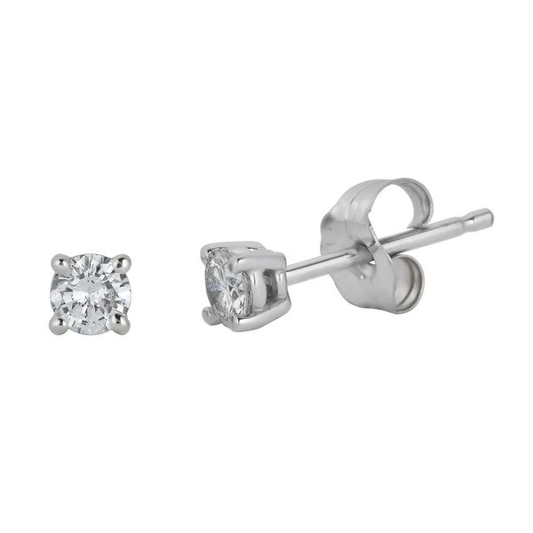 JG 14K White Gold Diamond Stud Earrings Steve Lennon & Co Jewelers  New Hartford, NY