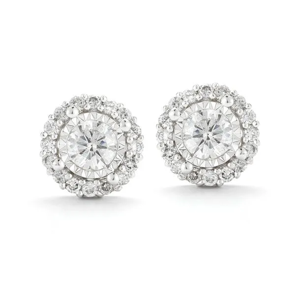 S. Lennon Classics - 14 KT WG DIAMOND HALO SET EARRINGS Steve Lennon & Co Jewelers  New Hartford, NY