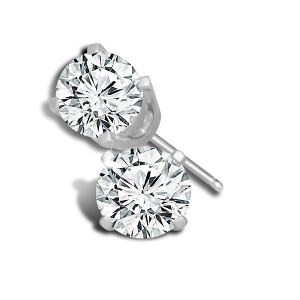 IDD 14K White Gold Diamond Stud Earrings Steve Lennon & Co Jewelers  New Hartford, NY