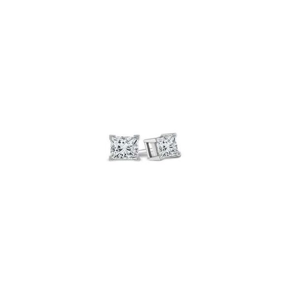 14KT WG 4 Prong Princess Cut Diamond Stud Earrings 2= .25 TCW S. Lennon & Co Jewelers New Hartford, NY