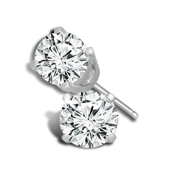 14KT WG 4 Prong Round Diamond Stud Earrings 2=.25 TCW Steve Lennon & Co Jewelers  New Hartford, NY