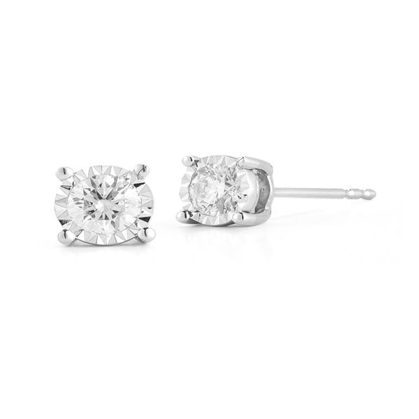 PAR 14K White Gold Diamond Stud Earrings Steve Lennon & Co Jewelers  New Hartford, NY