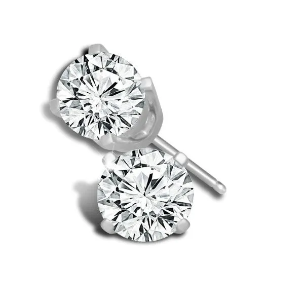 14KT WG 4 Prong Round Diamond Stud Earrings 2=.75 TCW Steve Lennon & Co Jewelers  New Hartford, NY