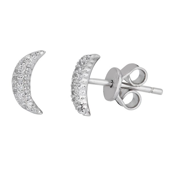 DIAMOND MOON STUD EARRINGS Steve Lennon & Co Jewelers  New Hartford, NY