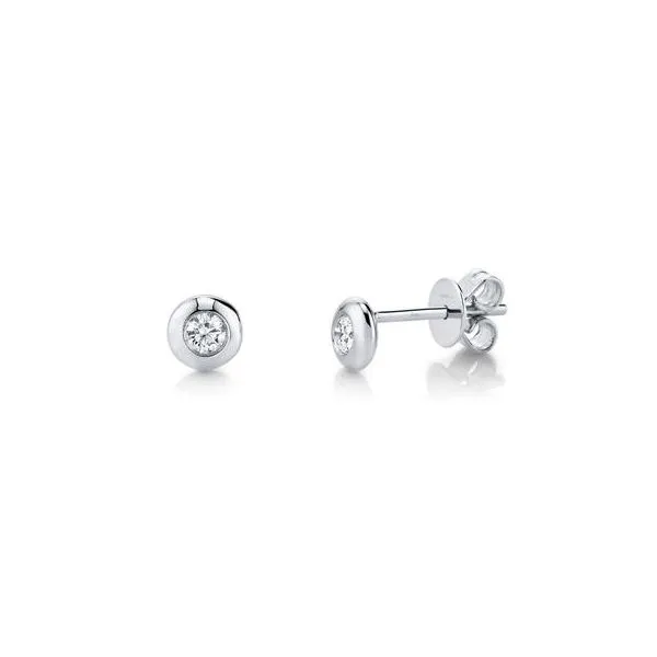 Shy Creation -14KT WG Diamond Bezel Stud Earrings - .22tcw Steve Lennon & Co Jewelers  New Hartford, NY
