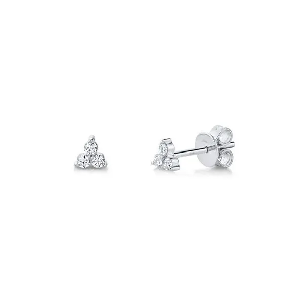 Shy Creation - 14KW DIAMOND BEZEL STUD EARRING Steve Lennon & Co Jewelers  New Hartford, NY