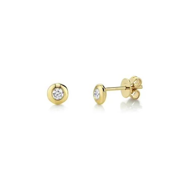 Shy Creation  14KT YG Diamond Bezel Earrings .23TCW Steve Lennon & Co Jewelers  New Hartford, NY